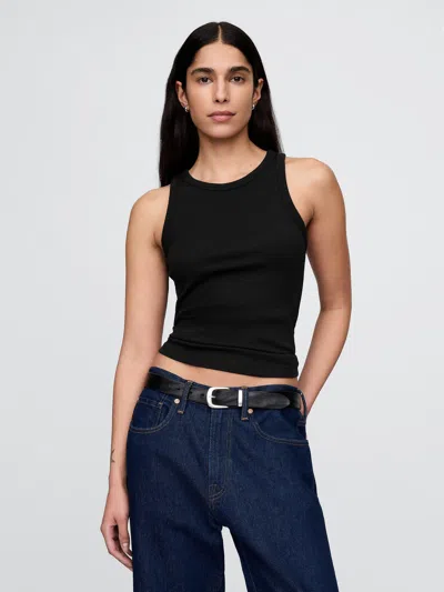 Gap Modern Rib Halter Tank Top In Black