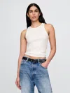 Gap Modern Rib Halter Tank Top In Off White