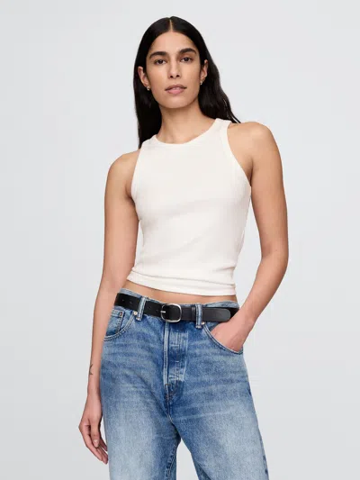 Gap Modern Rib Halter Tank Top In Off White