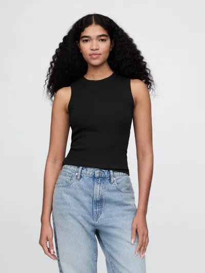 Gap Modern Rib High Neck Top In Black
