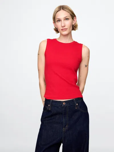 Gap Modern Rib High Neck Top In Tomato Sauce Red