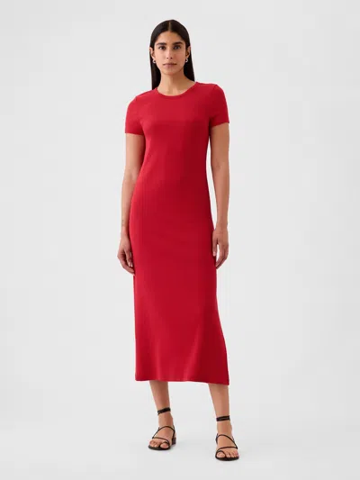Gap Modern Rib Maxi T-shirt Dress In Modern Red