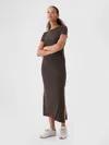 Gap Modern Rib Maxi T-shirt Dress In Terra Brown