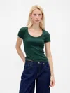 Gap Modern Rib Scoop Crop T-shirt In Green
