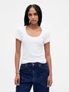 Gap Modern Rib Scoop Crop T-shirt In White