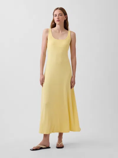 Gap Modern Rib Square-neck Maxi Dress In Yellow