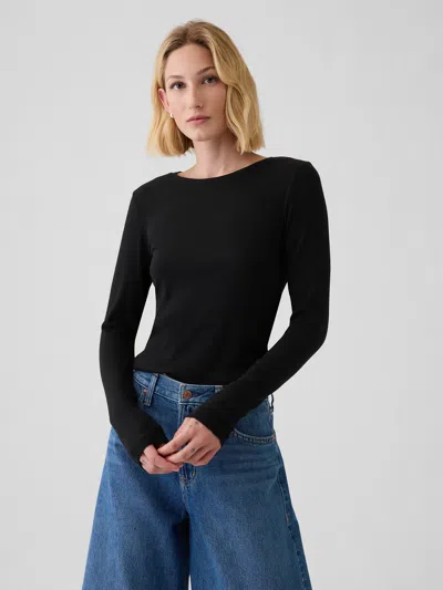 Gap Modern Rib T-shirt In Black