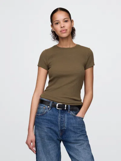 Gap Modern Rib T-shirt In Bracken Olive Green