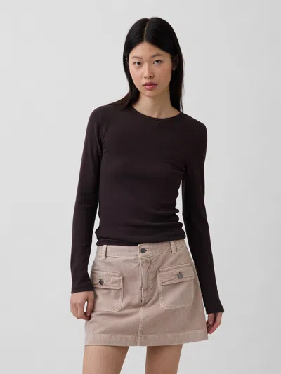 Gap Modern Rib T-shirt In Brown