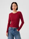 Gap Modern Rib T-shirt In Sled Red