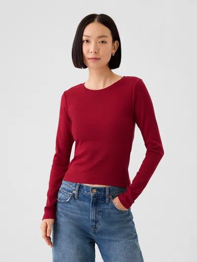 Gap Modern Rib T-shirt In Sled Red