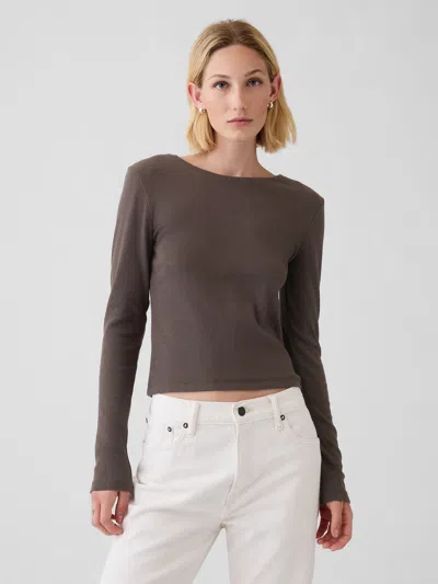 Gap Modern Rib T-shirt In Terra Brown