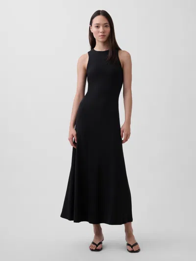 Gap Modern Rib Tank Maxi Dress In Black