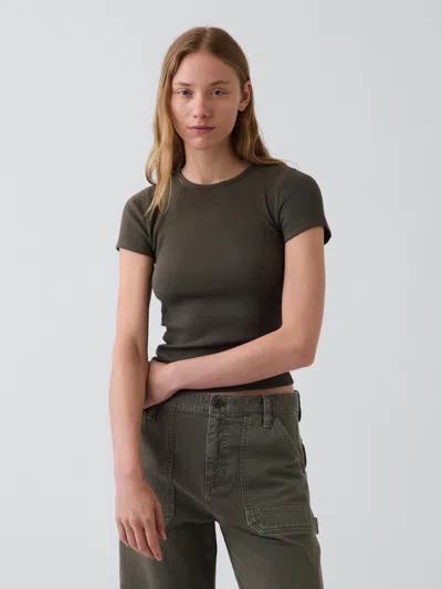 Gap Modern Rib T-shirt In Bamboo Green