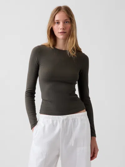 Gap Modern Rib T-shirt In Bamboo Green