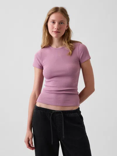 Gap Modern Rib T-shirt In Wispy Pink Mauve