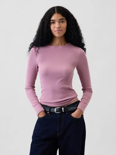 Gap Modern Rib T-shirt In Wispy Pink Mauve