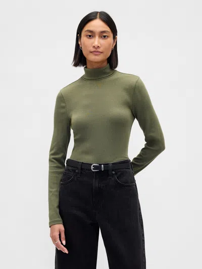 Gap Modern Rib Turtleneck In Green