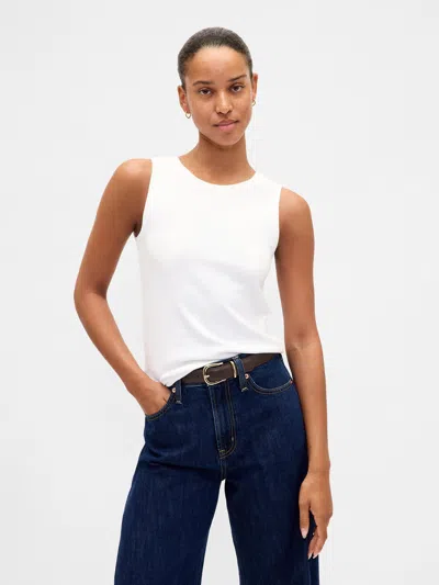 Gap Modern Shell Tank Top In Fresh White