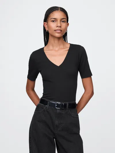 Gap Modern V-neck T-shirt In Black