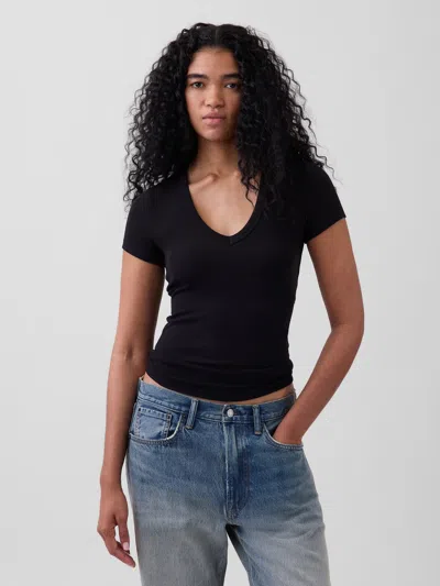 Gap Modern V-neck T-shirt In Black
