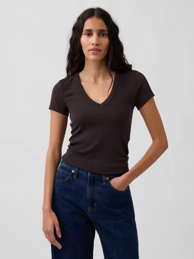 Gap Modern V-neck T-shirt In Brown