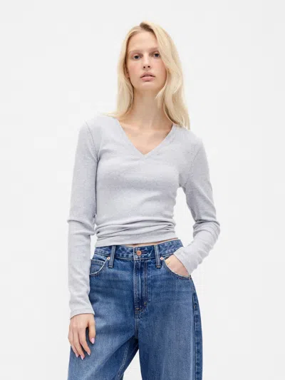 Gap Modern V-neck T-shirt In Gray