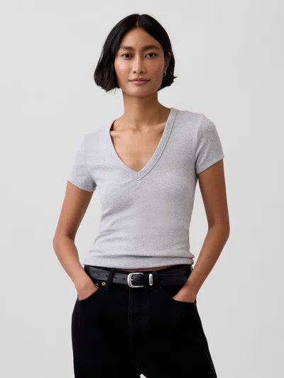 Gap Modern V-neck T-shirt In Gray