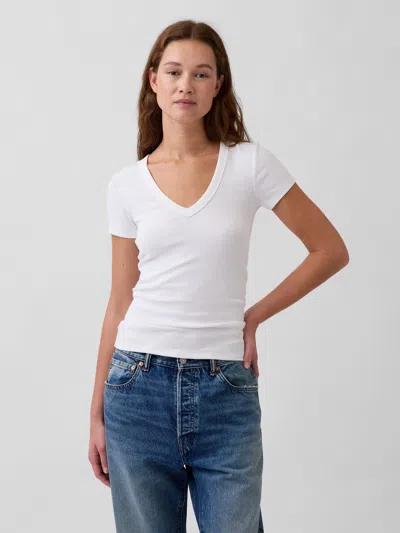 Gap Modern V-neck T-shirt In White