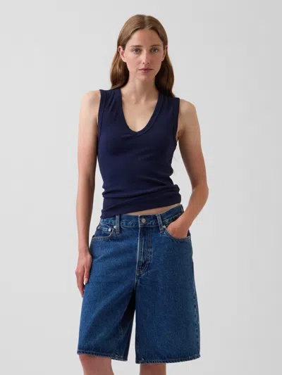 Gap Modern V-neck Tank Top In Blue