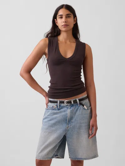 Gap Modern V-neck Tank Top In Brown