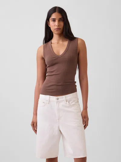 Gap Modern V-neck Tank Top In Brown