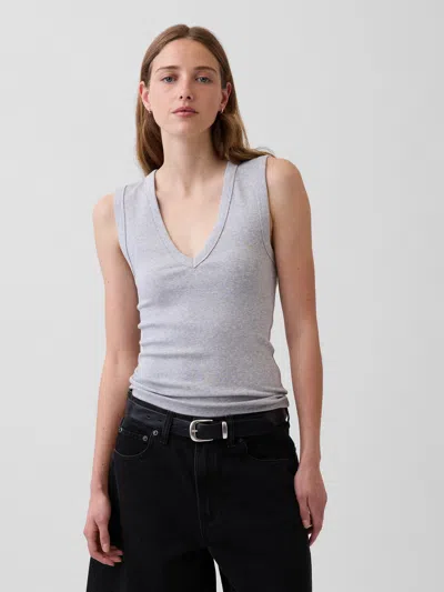 Gap Modern V-neck Tank Top In Light Grey