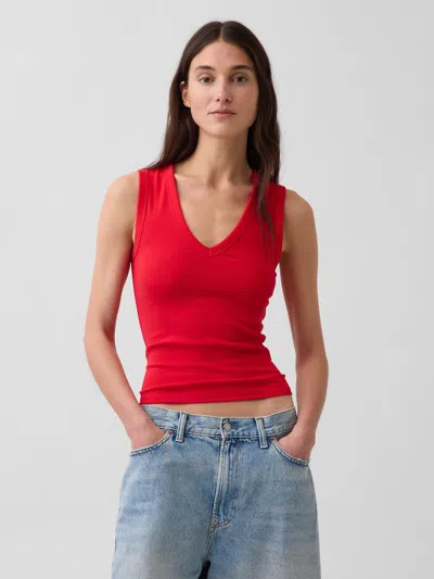 Gap Modern V-neck Tank Top In Red