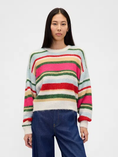 Gap Mohair Oversized Crewneck Sweater In Multi