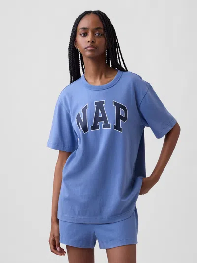 Gap Nap Logo Oversized Pj T-shirt In Blue