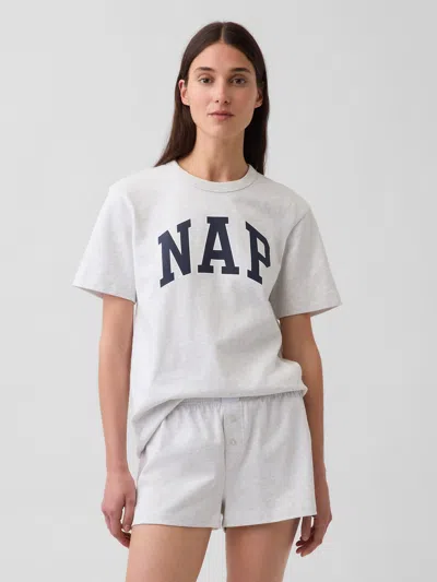 Gap Nap Logo Oversized Pj T-shirt In Gray