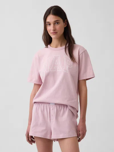 Gap Nap Logo Oversized Pj T-shirt In Pink