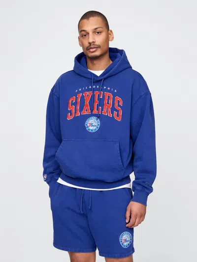 Gap Nba Philadelphia Sixers Logo Heavyweight Hoodie In Philadelphia 76ers