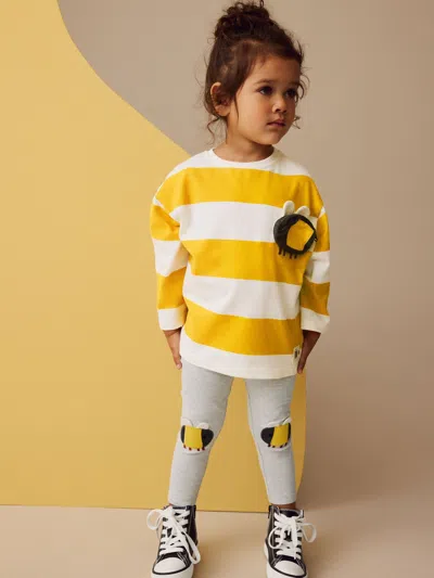 Gap Babies' Next Toddler Bee Happy Striped T-shirt In Yellow