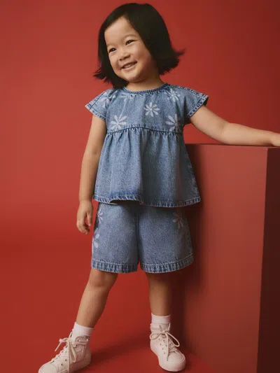 Gap Babies' Next Toddler Flower Denim Set In Blue