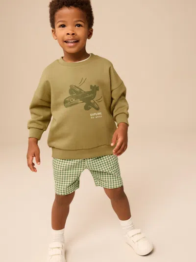 Gap Babies' Next Toddler Graphic Sweatshirt & Shorts Set In Brown