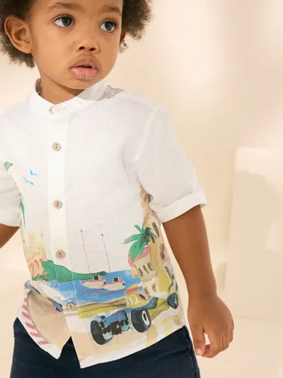 Gap Babies' Next Toddler Linen-cotton Racetrack Shirt In White