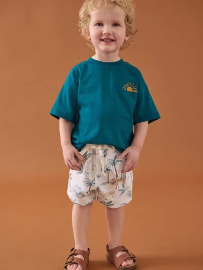 Gap Babies' Next Toddler Linen-cotton Safari Shorts In Blue