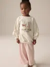 Gap Next Toddler Sweatshirt & Striped Trousers Set In White