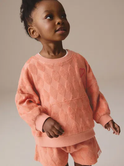 Gap Babies' Next Toddler Textured Towel Terry Short Set In Orange