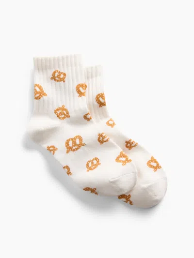 Gap Nyc Icon Print Half Crew Socks In Pretzel