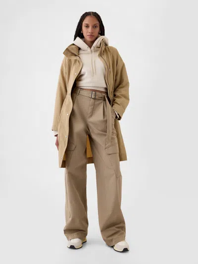 Gap Nylon Parka In Khaki Tan