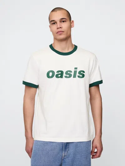 Gap Oasis Graphic Ringer T-shirt In Off White