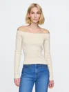 Gap Off-shoulder Sweater Top In Chino Beige